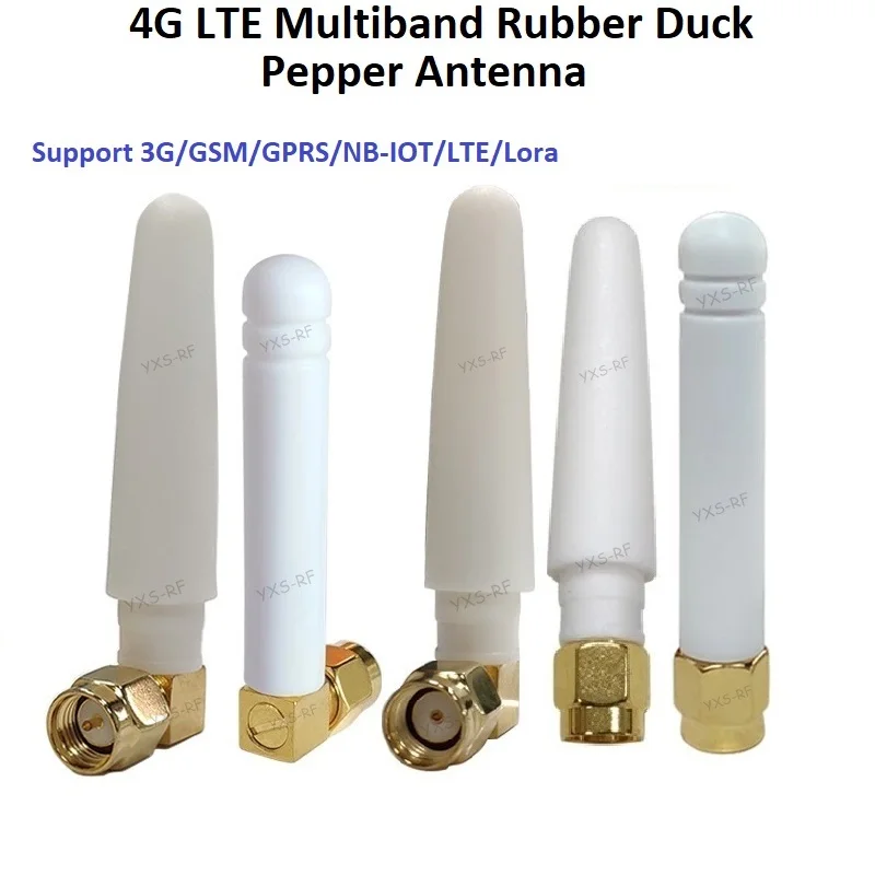 External Antenna Shortwave Antenna 4dBi 4G LTE Multiband Antenna 3G GSM GPRS NB-IOT Lora Rubber Duck L Type Antenna SMA Male Right Angle Pepper For Gateway
