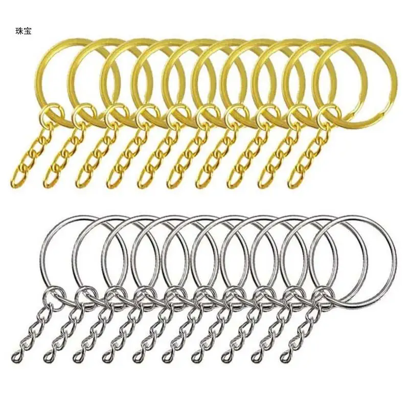 

X5QE 220 шт./компл. сплит для брелока для ключей, брелок, золото, серебро, с игольчатым носом