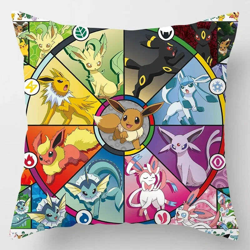Pokemon cartoon pillowcase Pikachu Charizard anime peripheral pillowcase sofa cushion waist cushion cover home room decoration 4