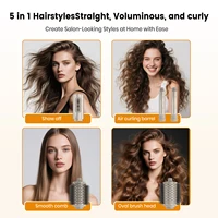 Sèche-cheveux professionnel 5 en 1 à moteur sans balais haute vitesse, ioniseur automatique, bouclage professionnel, air chaud et froid 5