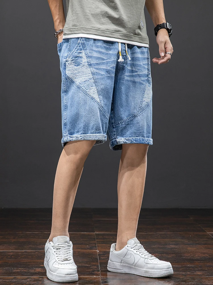 Plus Size Summer Blue Short Jeans Men 