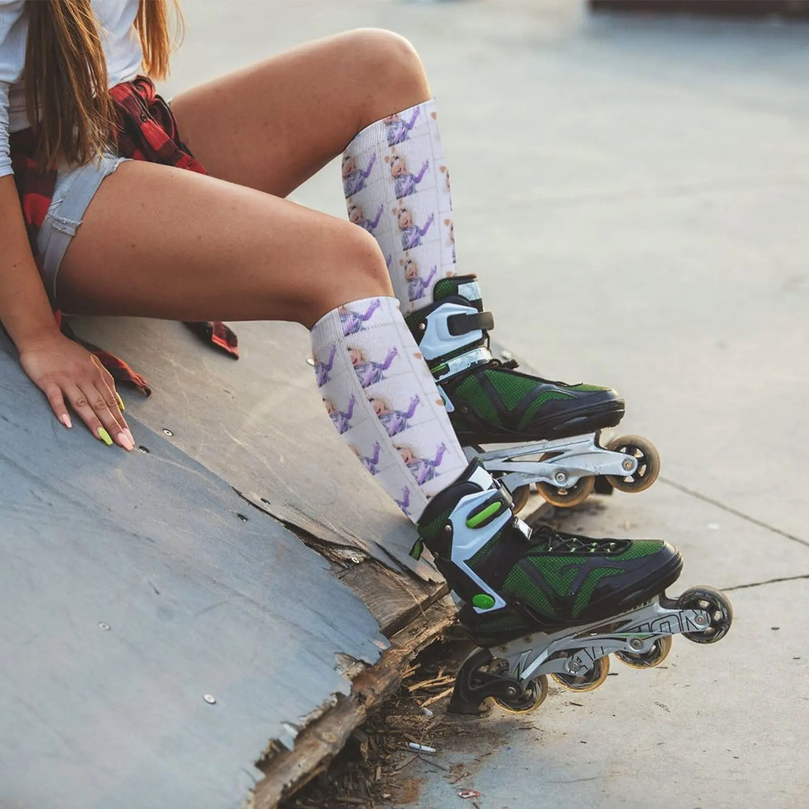 Miss Piggy wearing foil Socks Compression stockings sports stockings man