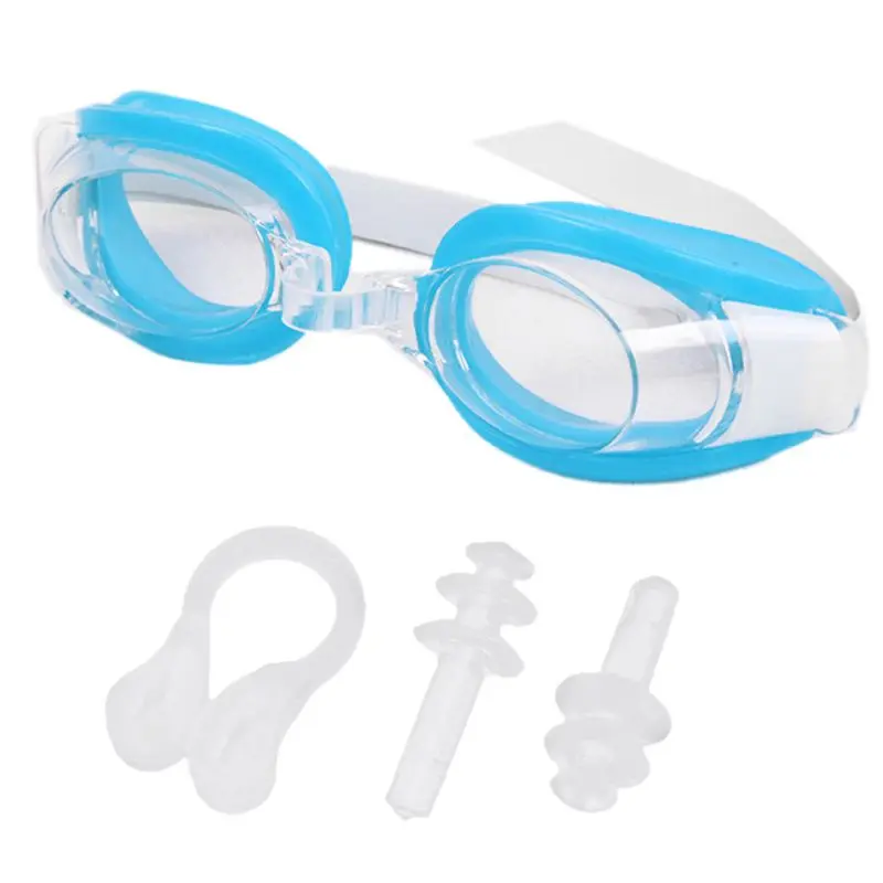 Swimming Goggles for Adult Antifog Waterproof With Nose Cover Ear Plugs