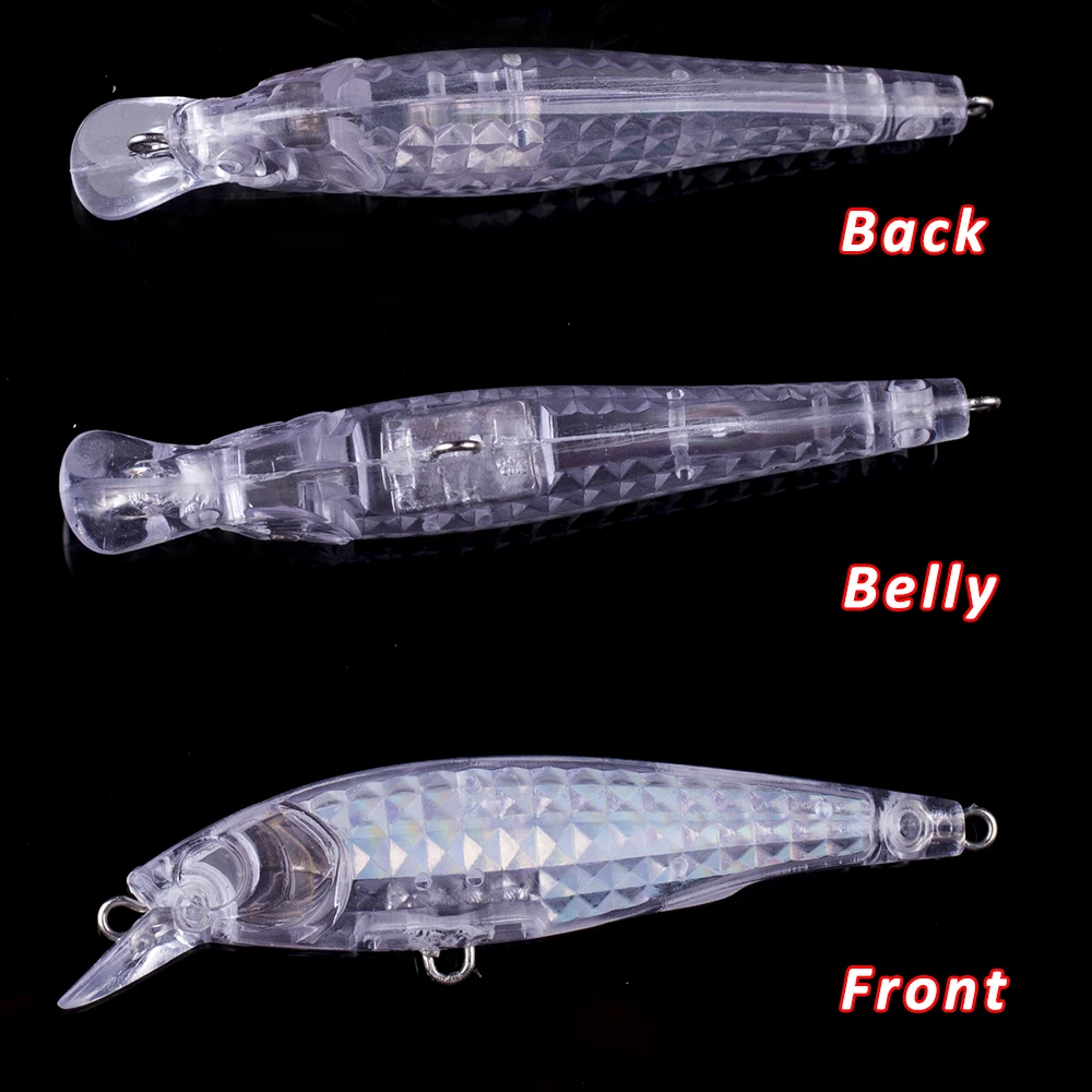 CCLTBA Laser Unp[ainted Fishing Lures Minnow Blanks Hard Baits Wobblers 9cm 7.8g Floating Crankbait DIY Tackle 10pcs/lot