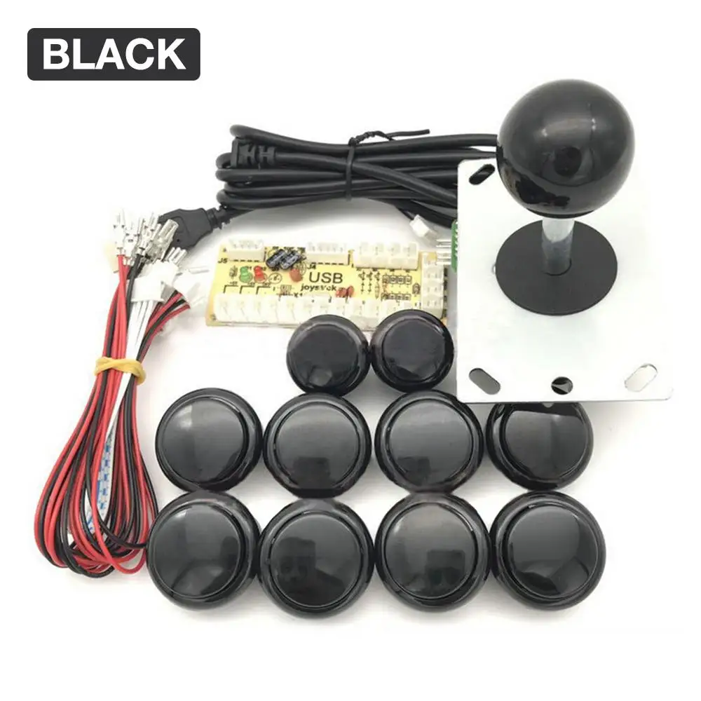Kit Arcade DIY SJ@JX Pour 2 Joueurs - Encodeur USB, Joysticks, Boutons, Compatible Raspberry, MAME, PC Windows