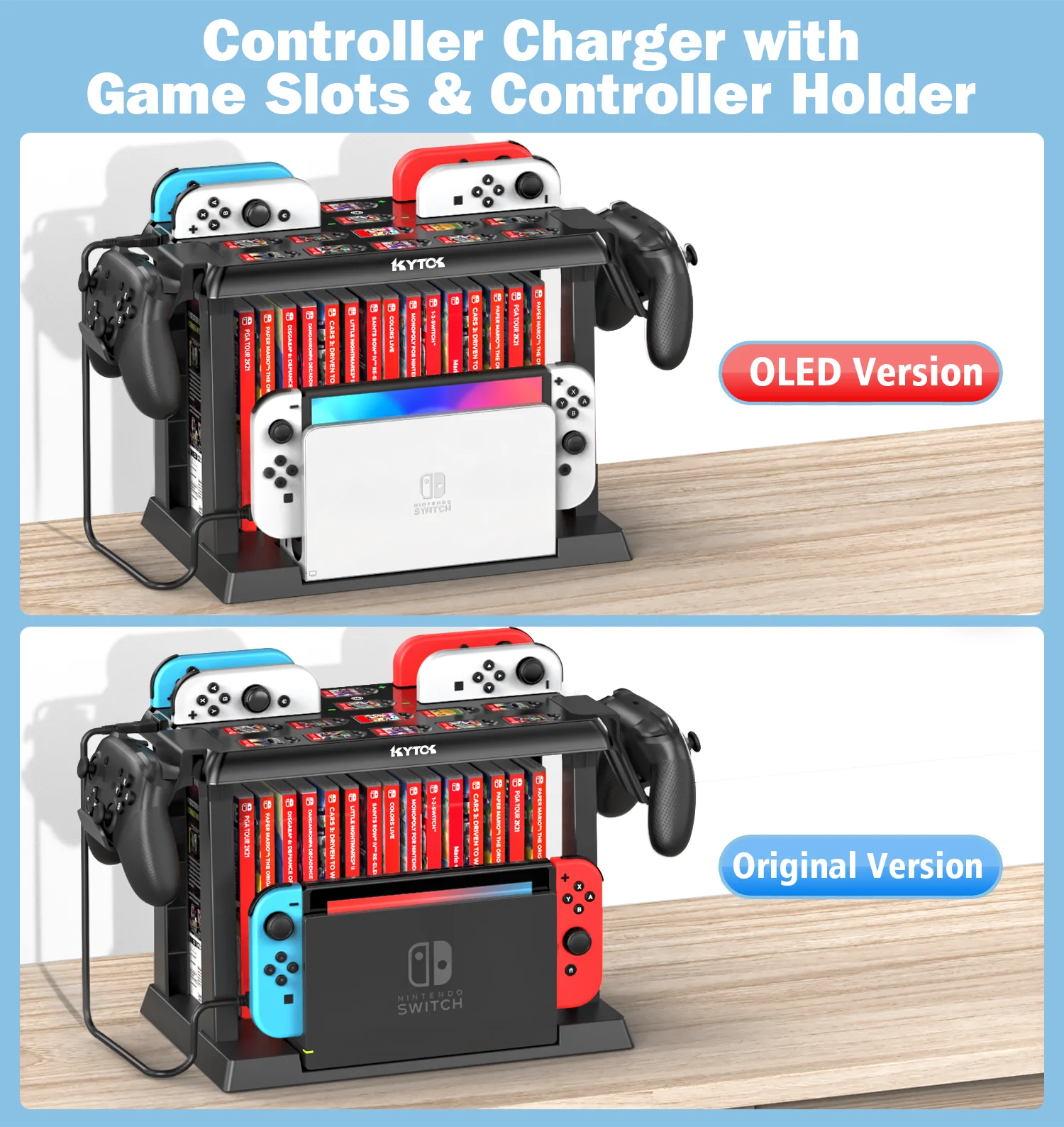 OIVO For Switch Joycon Charger Pro Controller Holder Switch Game Storage Tower For Nintendo Switch OLED Charging Dock Station