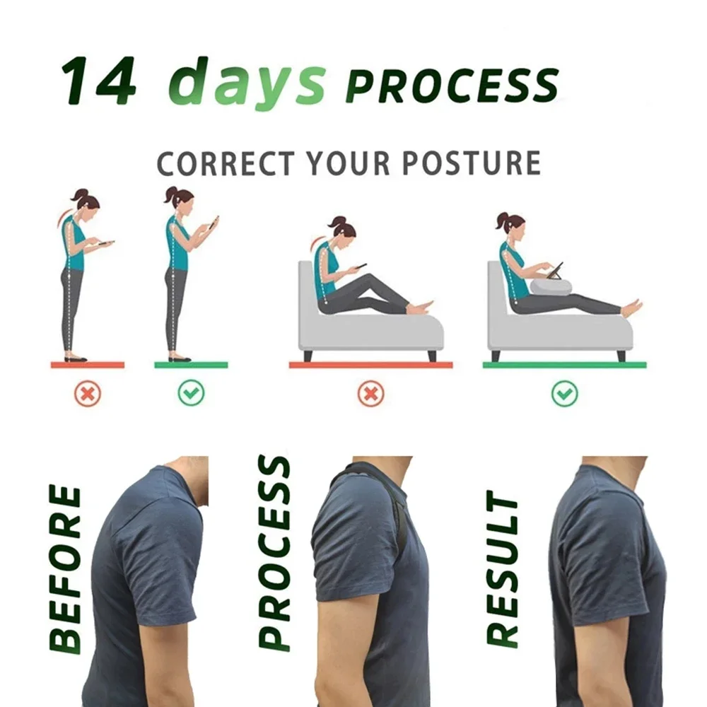 Back Posture Correction Belt Hunchback Corrector Adult Men and Women Sitting Posture Correction Belt Shoulder Straight Back 3