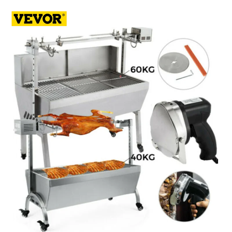 VEVORLarge4060KGSpitRoasterRotisserieSpitStainlessSteelBBQ