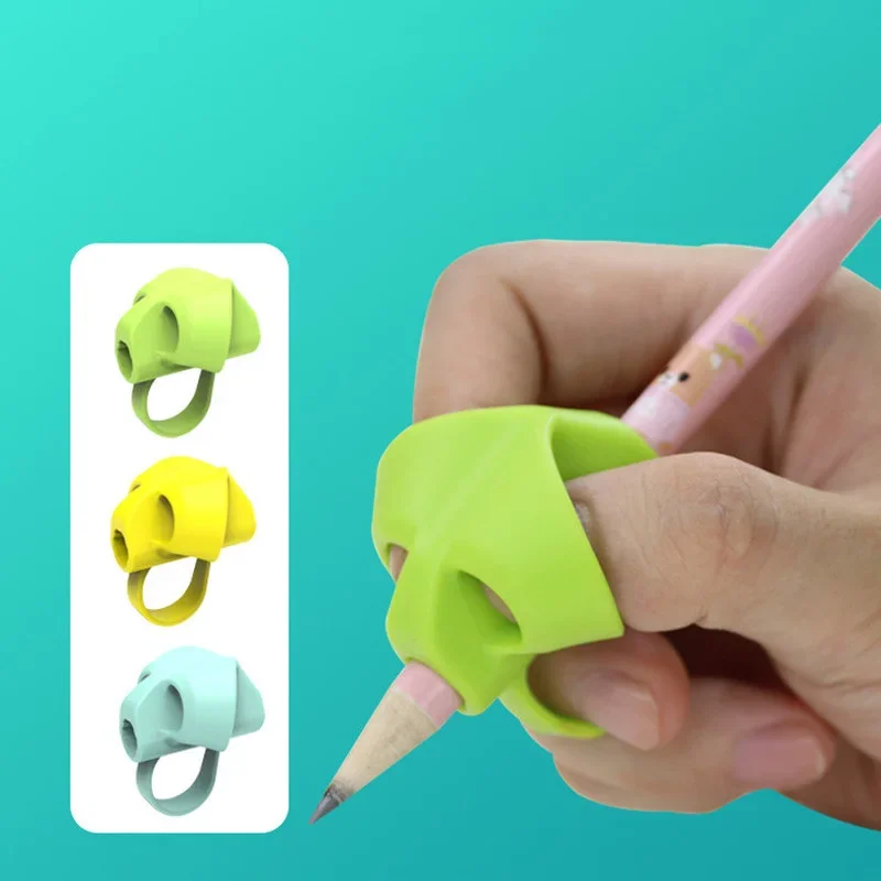 Pencil School Supplies Finger Silicone Pencil Cuffs Child Pencil Adapter Writing Corrector Stationery Aid Grip Posture Correction Device