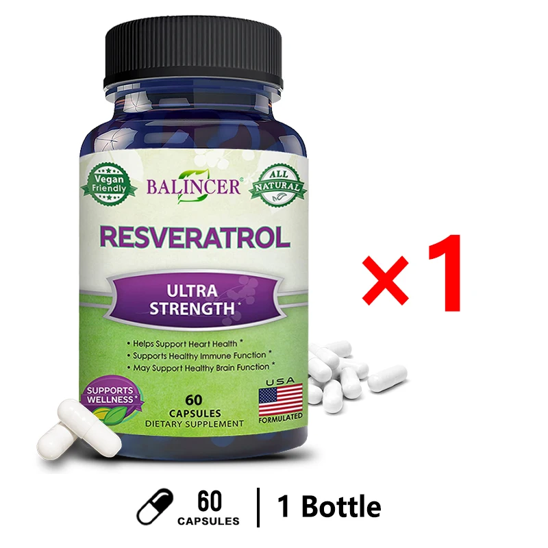 Balincer Resveratrol Antioxidant Supplement - Supports core and circulatory health - energy levels, supports immunity
