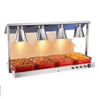 DR1 Commercial Grade Food Heat Lamp Portable Electric Food Warmer Station with Bulbs  Hot Base Plate Buffet Chafing Dish Chafer 1