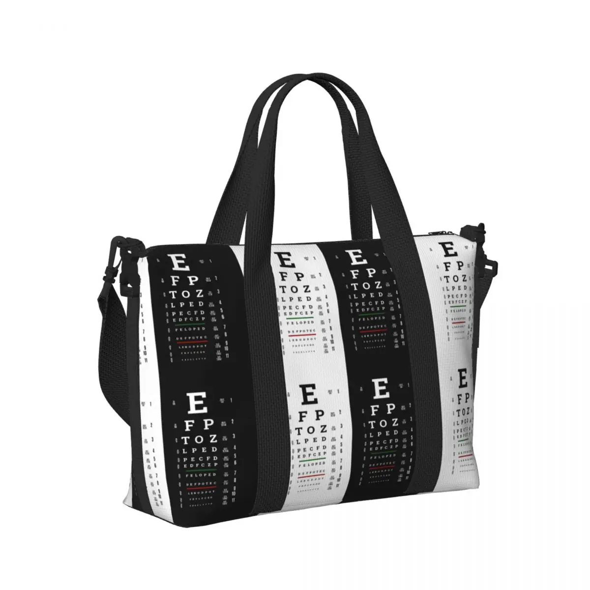 Large Snellen Chart Eye Test Tote Bag for Women Optometrist Optician Shoulder Shopping Gym Beach Travel Bag