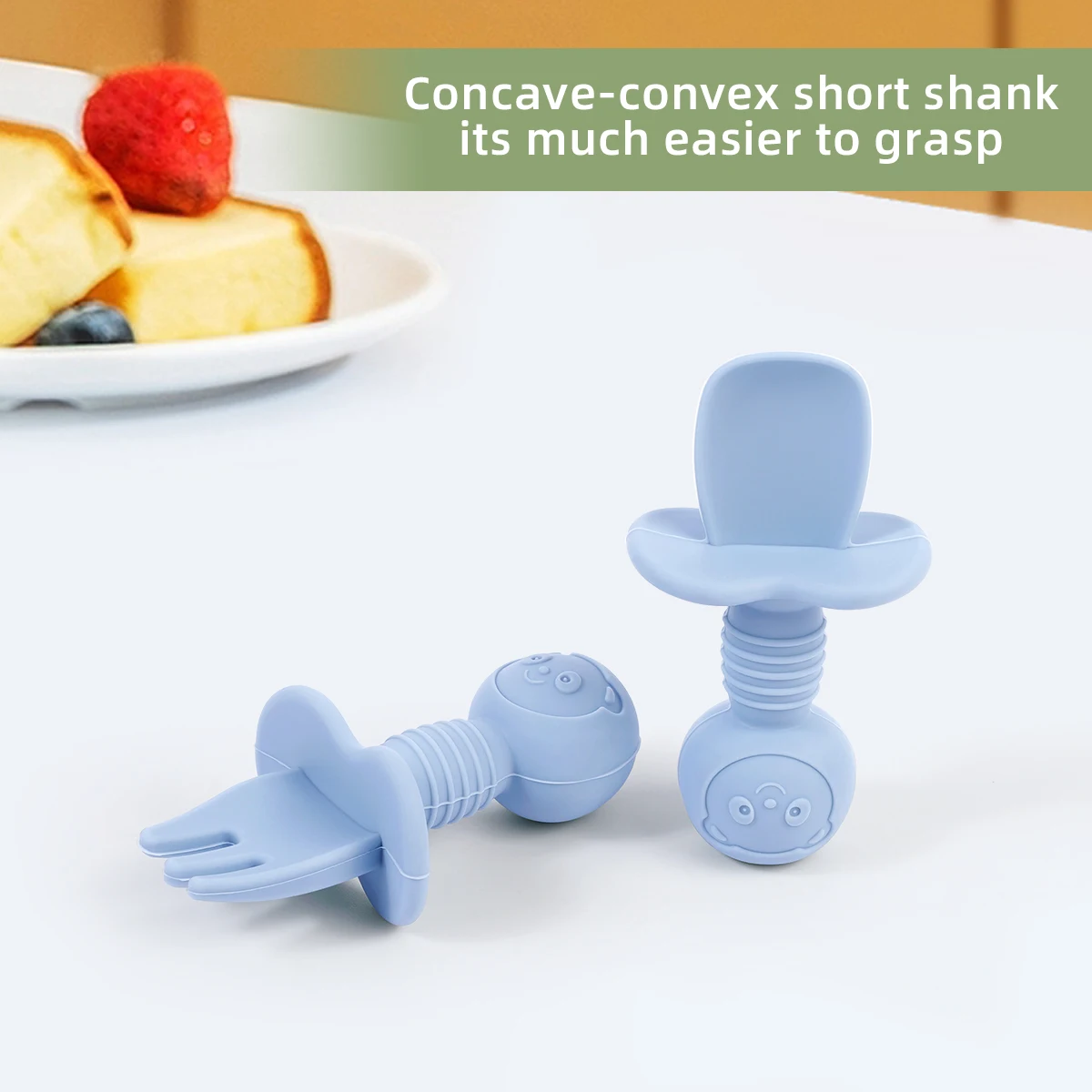 2 قطعة/المجموعة BPA الحرة سيليكون شوكة ملعقة الطفل...