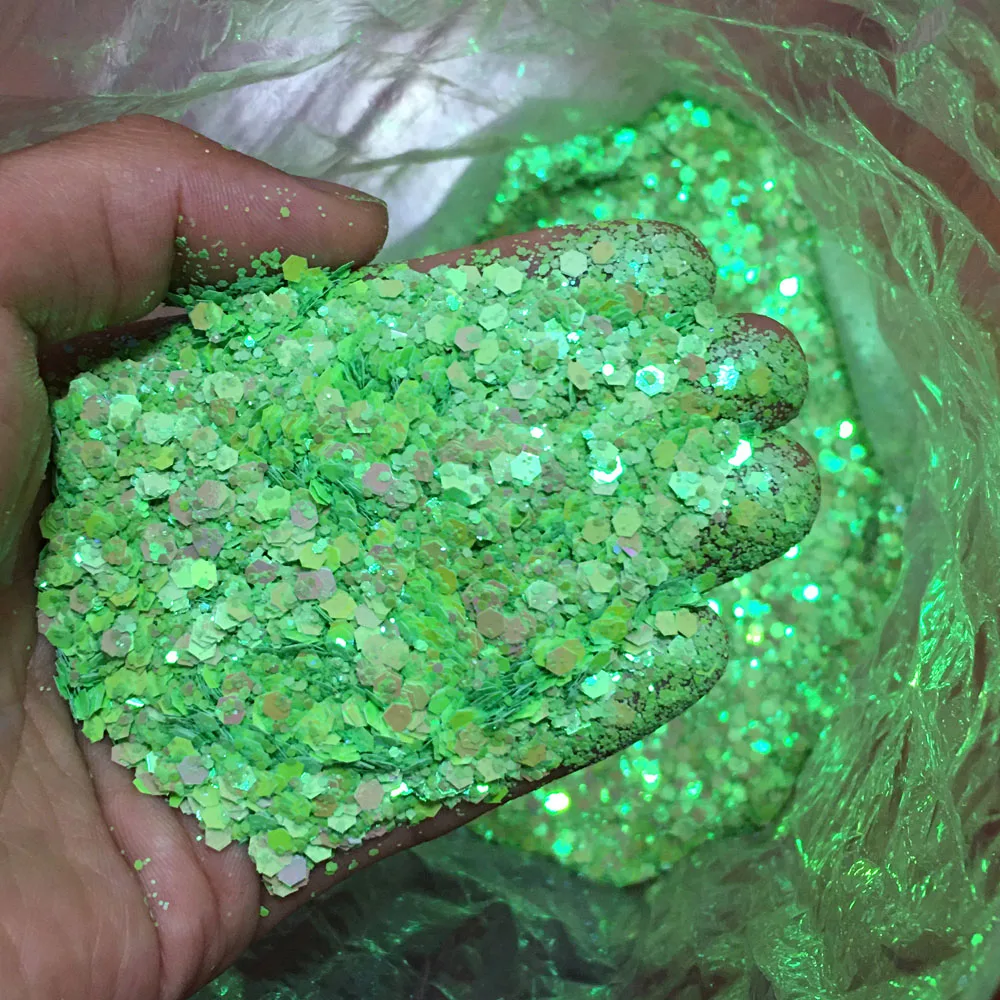 Nail decoration 10g holographic mixed hexagon glitter flakes