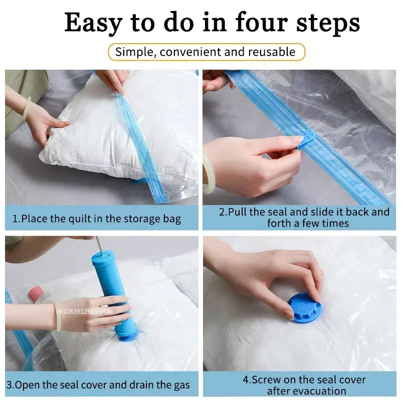 Vacuum Seal Storage Bags for Clothes/Pillow/Blanket, Space-Saving Wardrobe & Travel Organizer, Multi-Purpose Vacuum Packing Bags 6