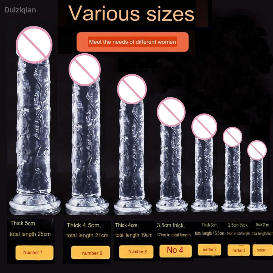 Strong Suction Cup Realistic Transparent Penis Dildo Penis Dildo Adult Masturbation Sex Toys For Women Couples Lesbians Sex Game