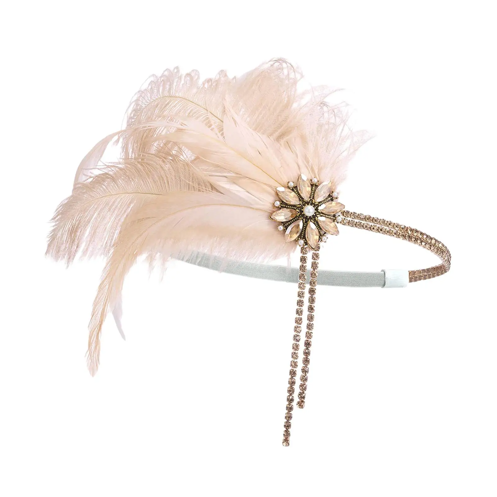 

Feather Headband Headwrap Hairband Dress up 1920s Headpiece Headwear Flapper Headband for Prom Cocktail Festival Wedding Cosplay