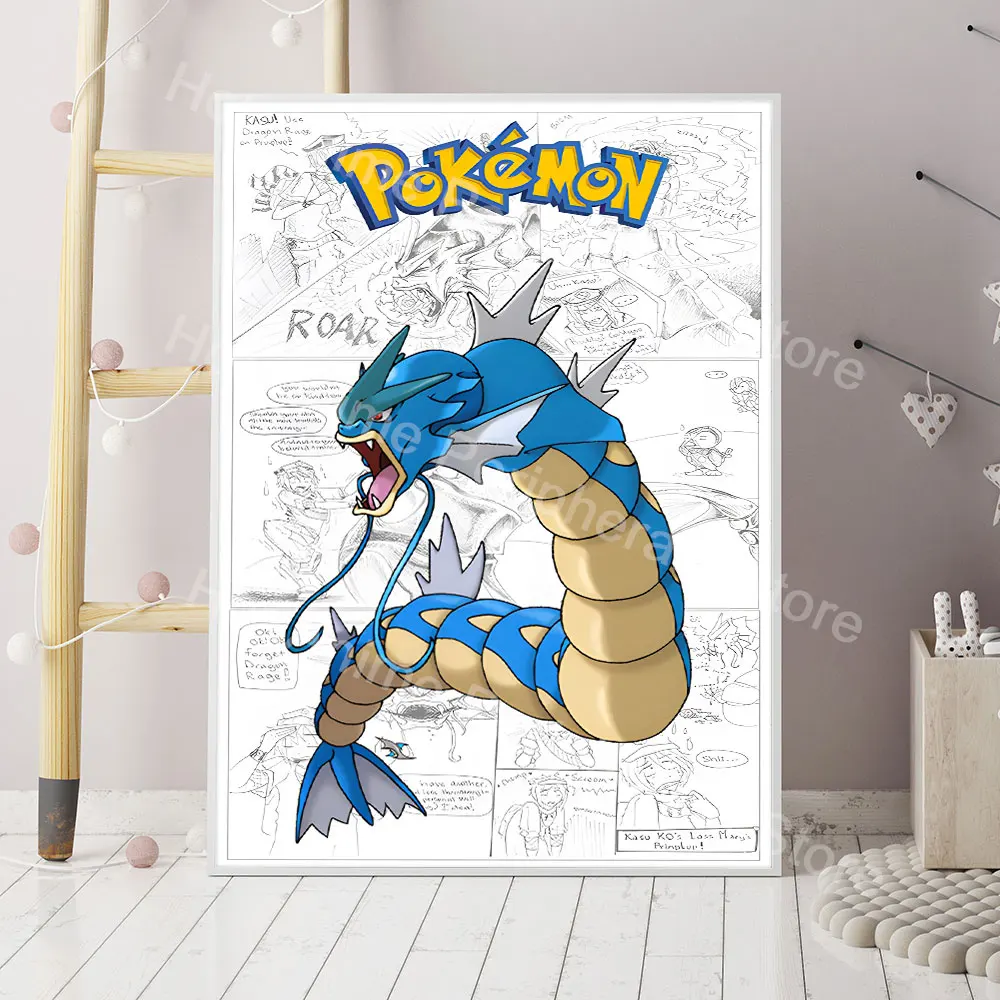 thumbnail image 1 of Posters Anime Peripherals Art Canvas Painting Blastoise Mewtwo Picture Comic Kawaii Mural Decor Gifts for Baby Girl Room, 1 of 5
