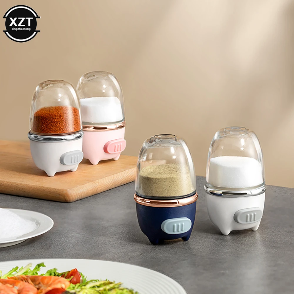 Push-type Salt Dispenser Sugar Bottle Spice Pepper Shaker Can Jar PushType Seasoning Container Kitchen Gadgets