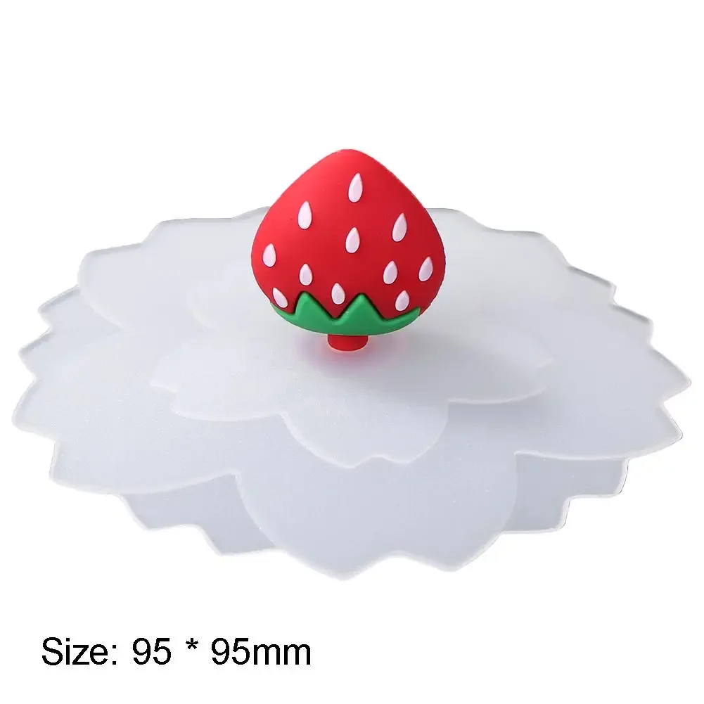 Cute Silicone Cup Cover High Temperature Resistance Sealed Cups Lids Tea Mug Cups Suction Seal Cap Diameter10 cup cover