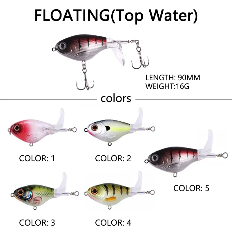 Cheap Kingdom GoldPop Fishing Lures 35mm 5.8g Floating Whopper Popper  Sinking Pencil Hard Bait Soft Rotating Tail Topwater Wobblers