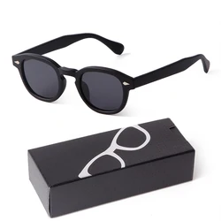 Gradient Blue Round Vintage Tortoise Sunglasses - Unisex Designer Fashion (As picture)