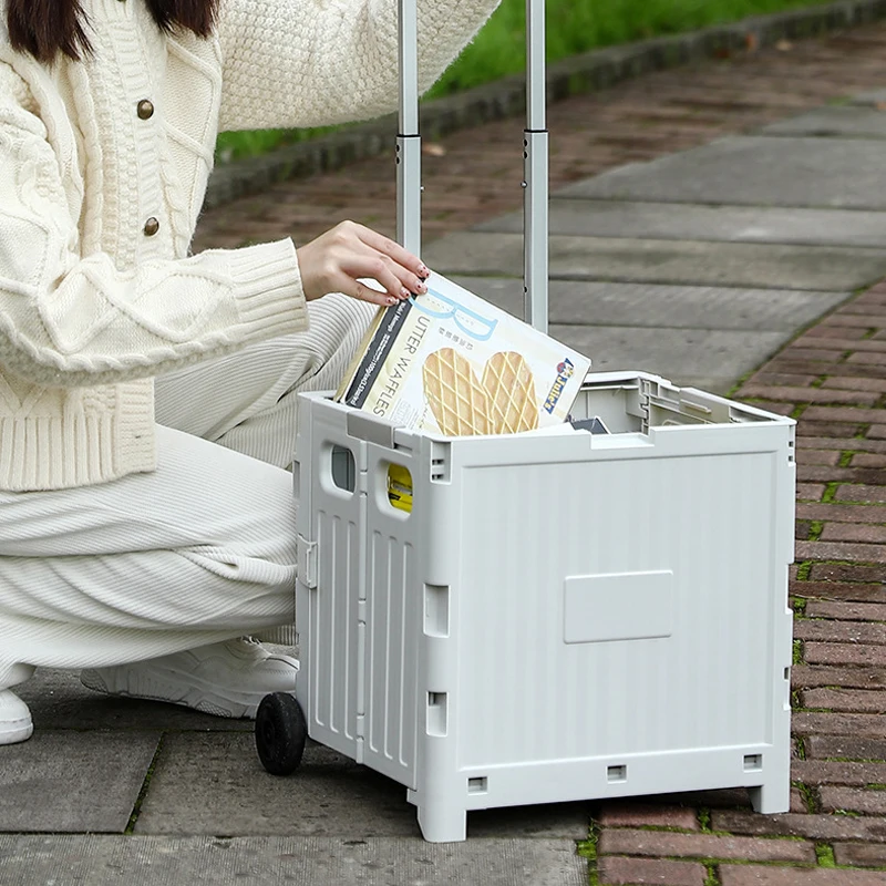 45L Lightweight Brushed Trolley Luggage Trolley Express Folding Shopping Cart Organizers for Home Outdoor Hand Pull 트롤리 카트