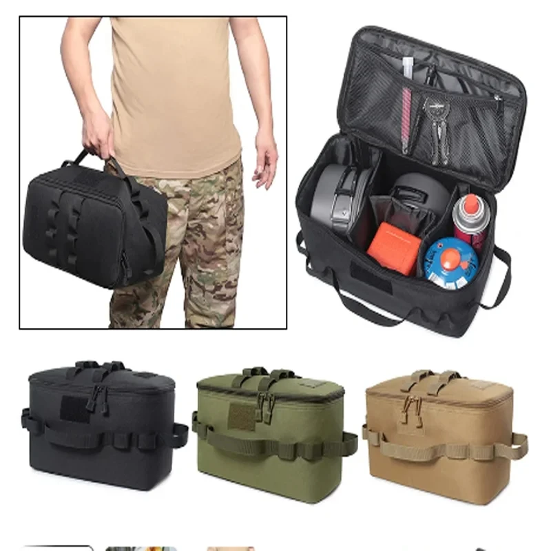 Outdoor Camping Storage Bag Large Capacity Gas Stove Canister Pot Carry Bag Sack Picnic Cookware Utensils Organizer