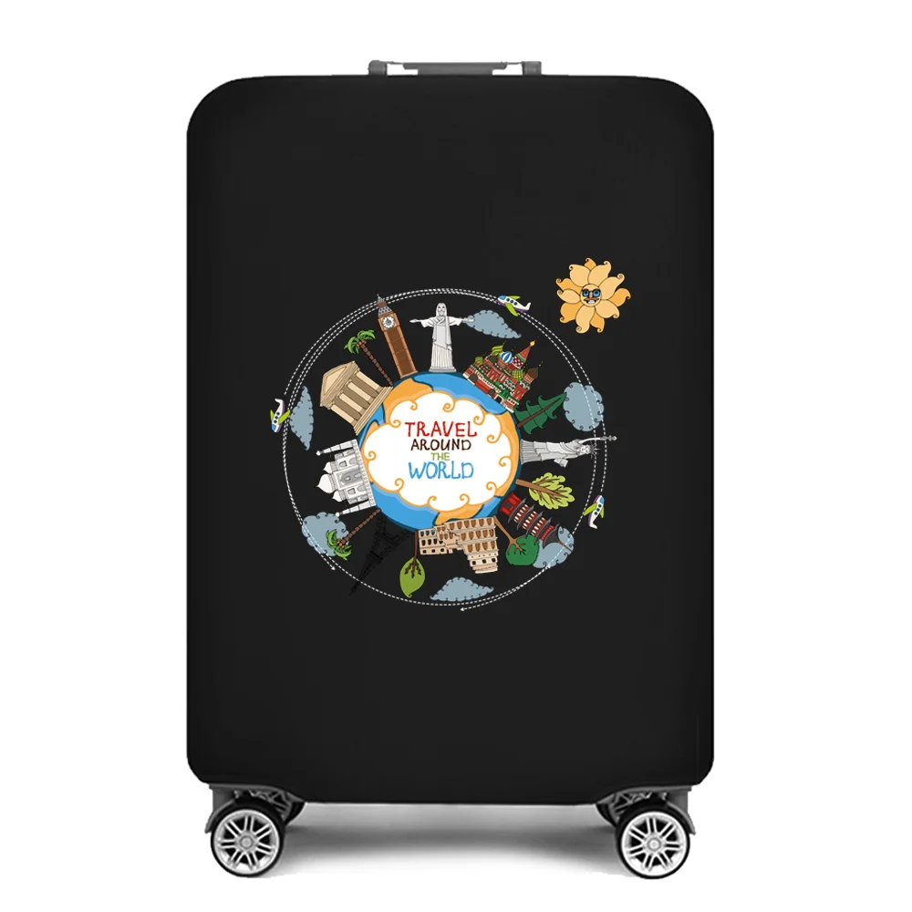 Luggage Cover Suitcase Travel Accessories Printed Elastic Dust Cover 18''-28'' Trolley Case Protective Case Travel Bag Covers luggage cover
