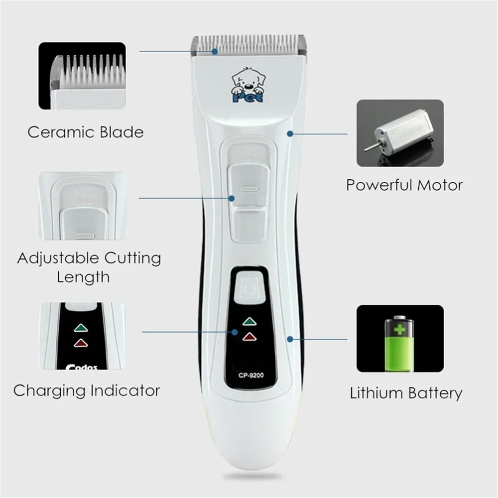 Professional Codos CP-9200 Pet Trimmer Rechargeable Dog Hair Clipper Electric Dog Grooming Haircut For Dogs Cat Shaver Machine