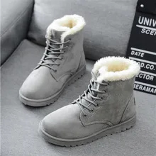 Botas de nieve Duantong para Mujer, zapatos planos de encaje, cálidos, gran oferta, invierno, 2020