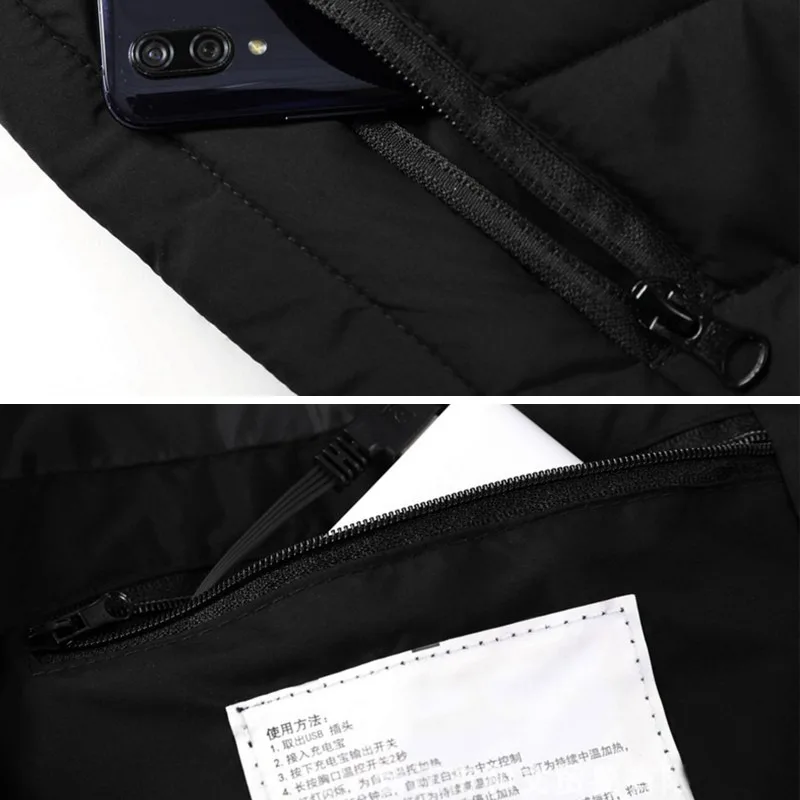 Snowboarding Jackets Heating Vest Men Women Sportswear Outdoor Black Heating Blanket Camping Bike Skiing Fishing Motorcycle