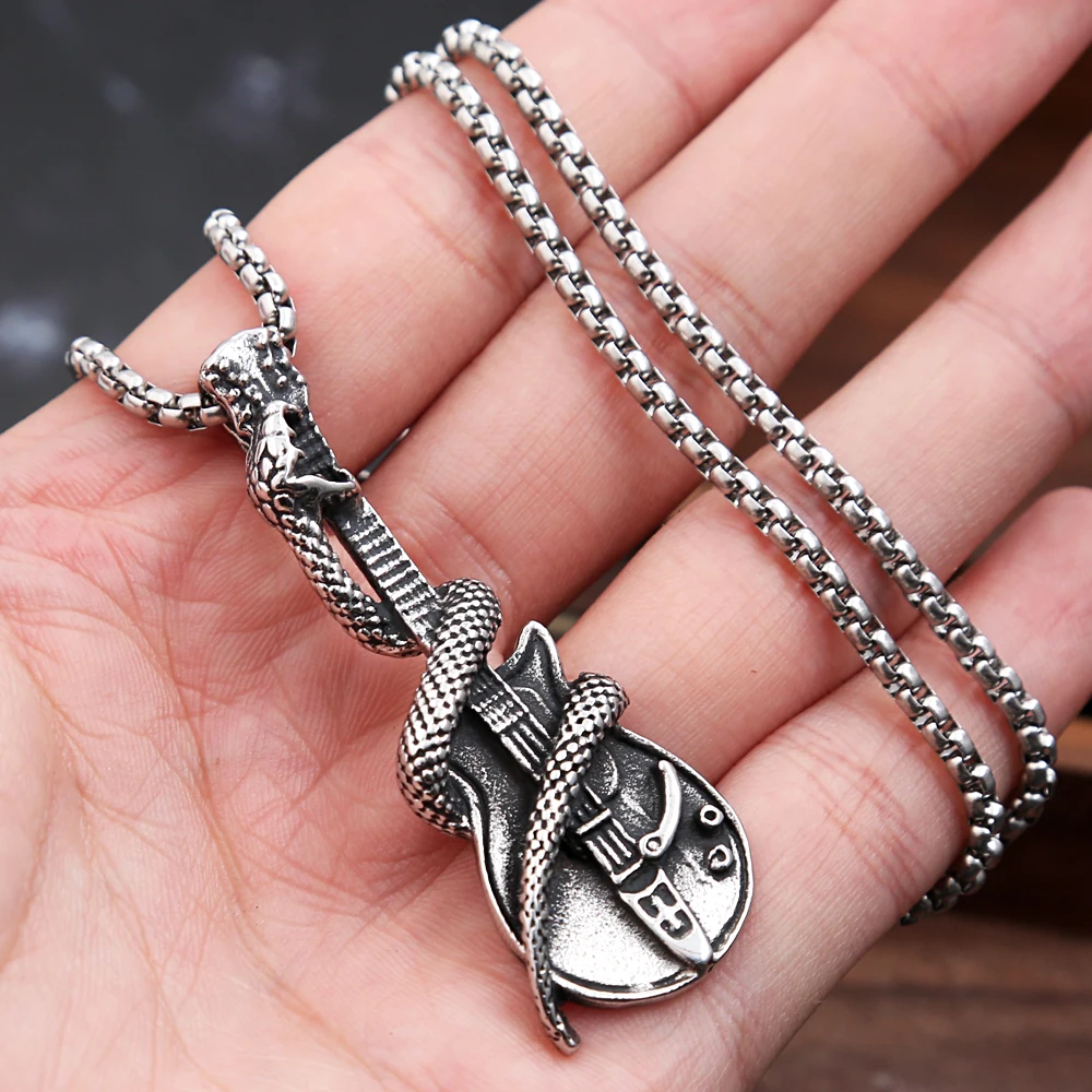 Collana con Ciondolo a Forma di Serpente in Lega di Ottone alla Moda, Catena a Doppio Anello Punk, Collane Choker da Donna, Gioielli da Fornitore Cinese