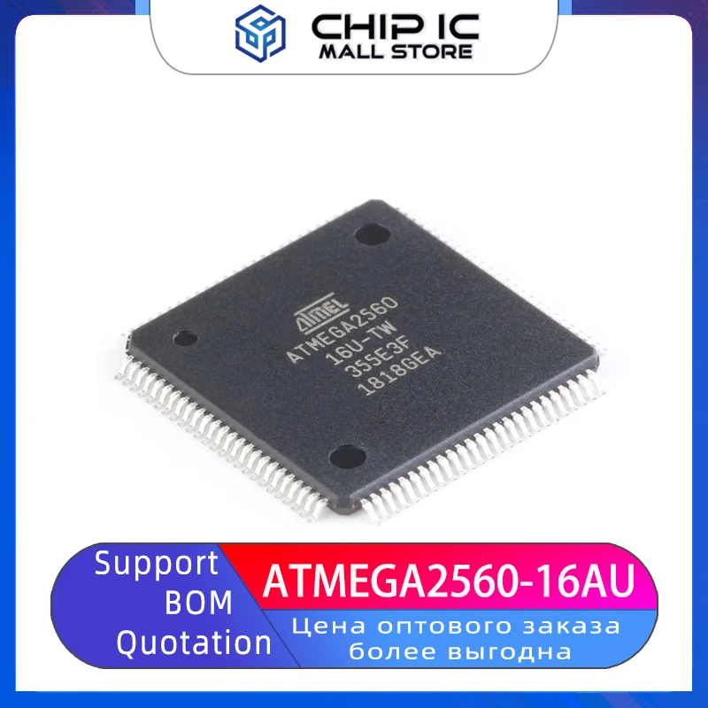 

ATMEGA2560-16AU Chip Patch 8-bit Microcontroller 256K Flash 5V 100% New Original Stock