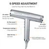 Frequency Conversion Professional Salon Ionic Hair Dryer Light Weight Strong Wind 6 Speed Negative Ion Bolwdryer with 3 Nozzle 2