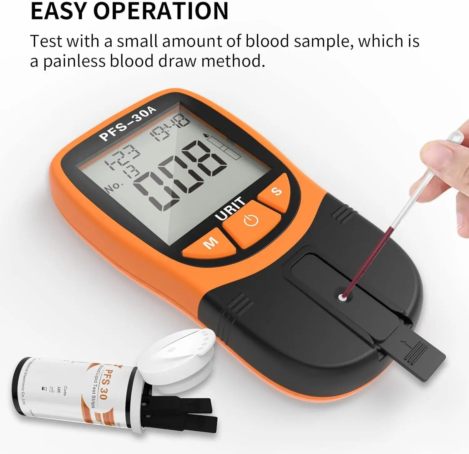 5 In 1 Blood Lipid Detection Instrument with 10 Cholesterol Detection Strips for Rapid Blood Lipids