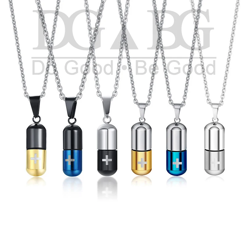 Cremation Urn Necklace For Ashe Memorial Keepsake Jewelry Casket Stainless Steel Pill Perfume Bottle Pendant Cross Direct