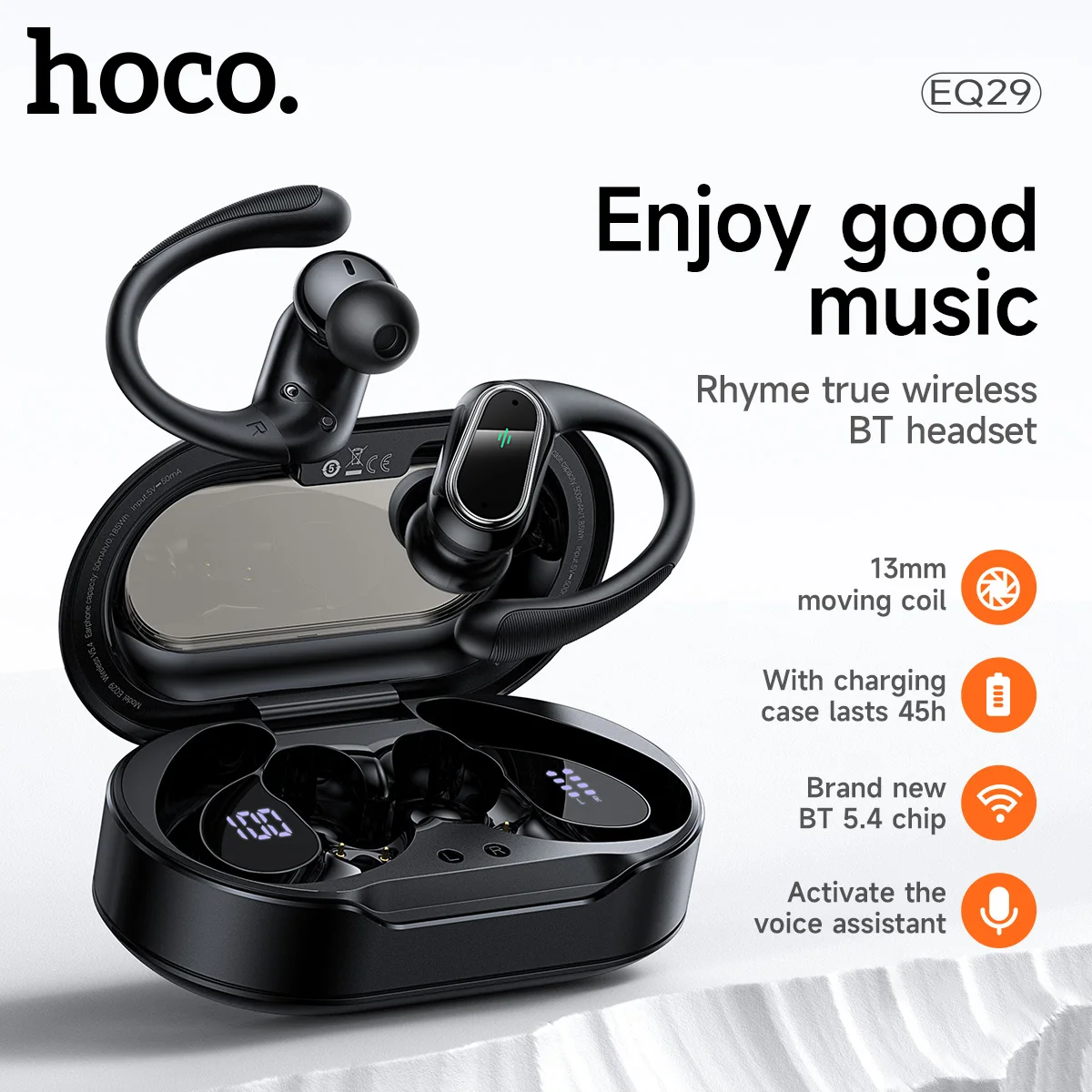 HOCO Wireless Bluetooth Earbuds with Digital Display and HiFi Sound