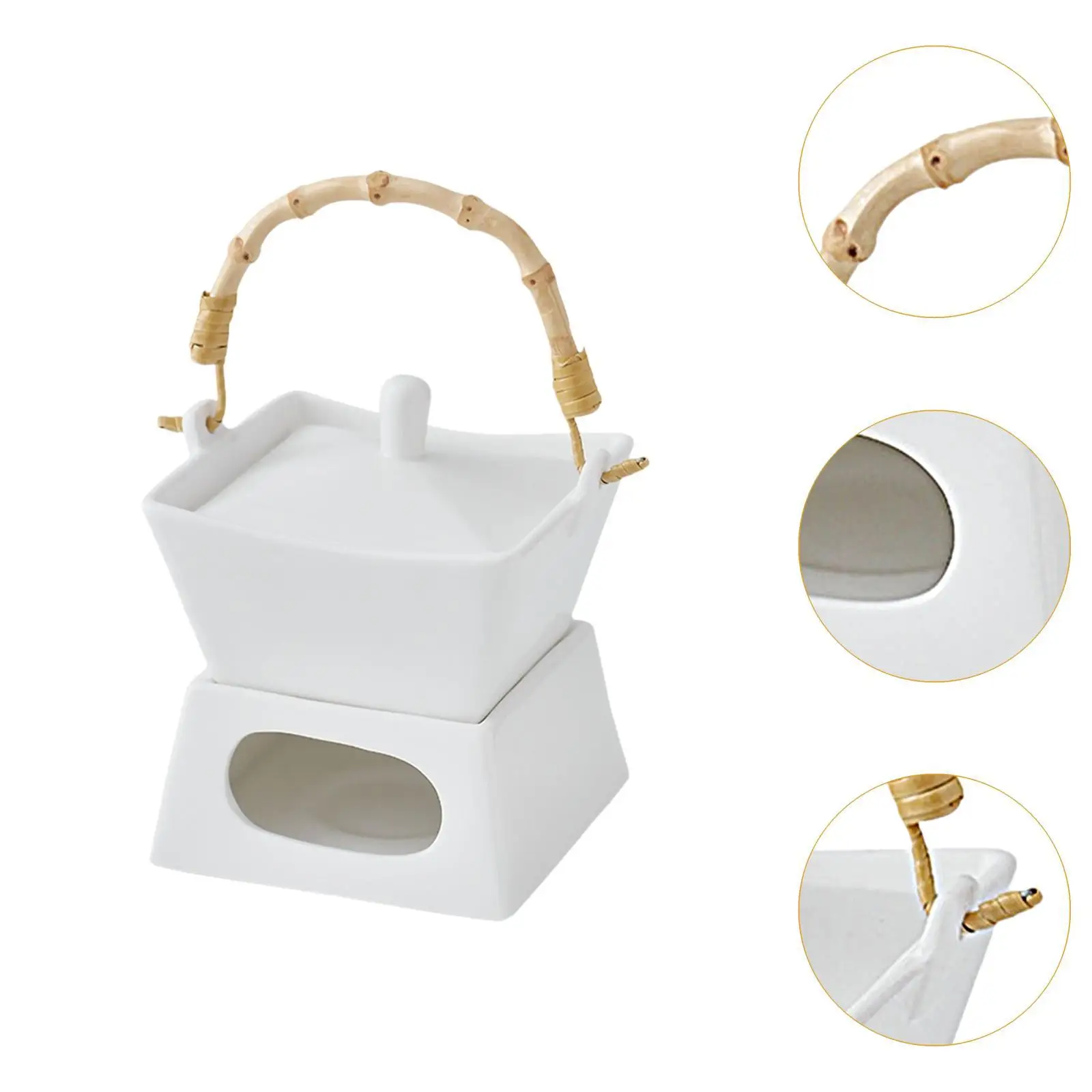 Fondue Pot Set for Chocolate And Cheese with Porcelain Melting Bowl
