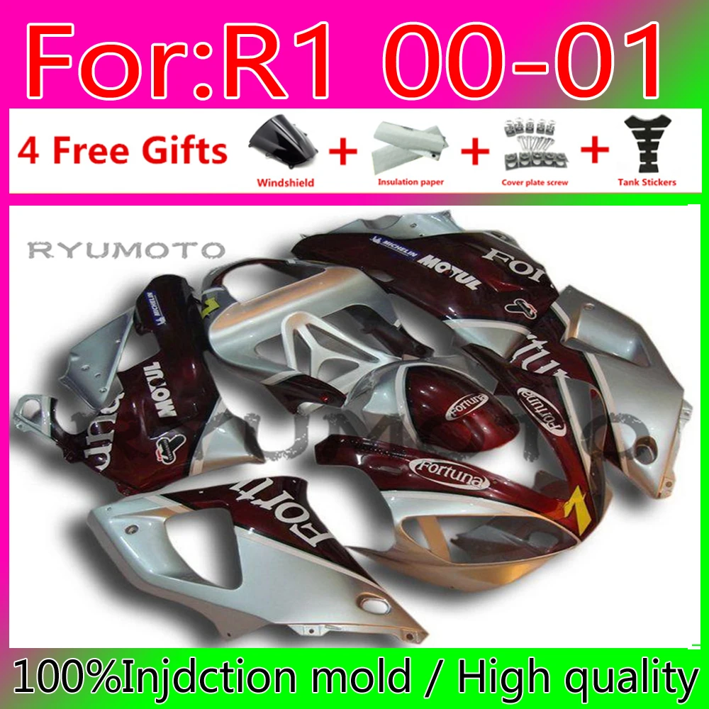 

Motorcycle Injection mold fairings kit for YAMAHA YZF R1 YZF1000 00 01 R1 bodywork fairing YZFR1 2000 2001
