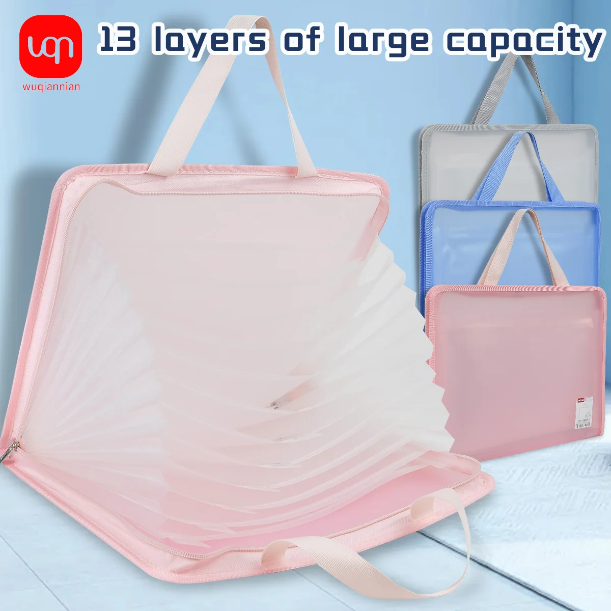 File Bag Simple Organ Bag 13 cell A4 portable vertical organ bag paper and storage folder bag vertical style tote bag student supplies