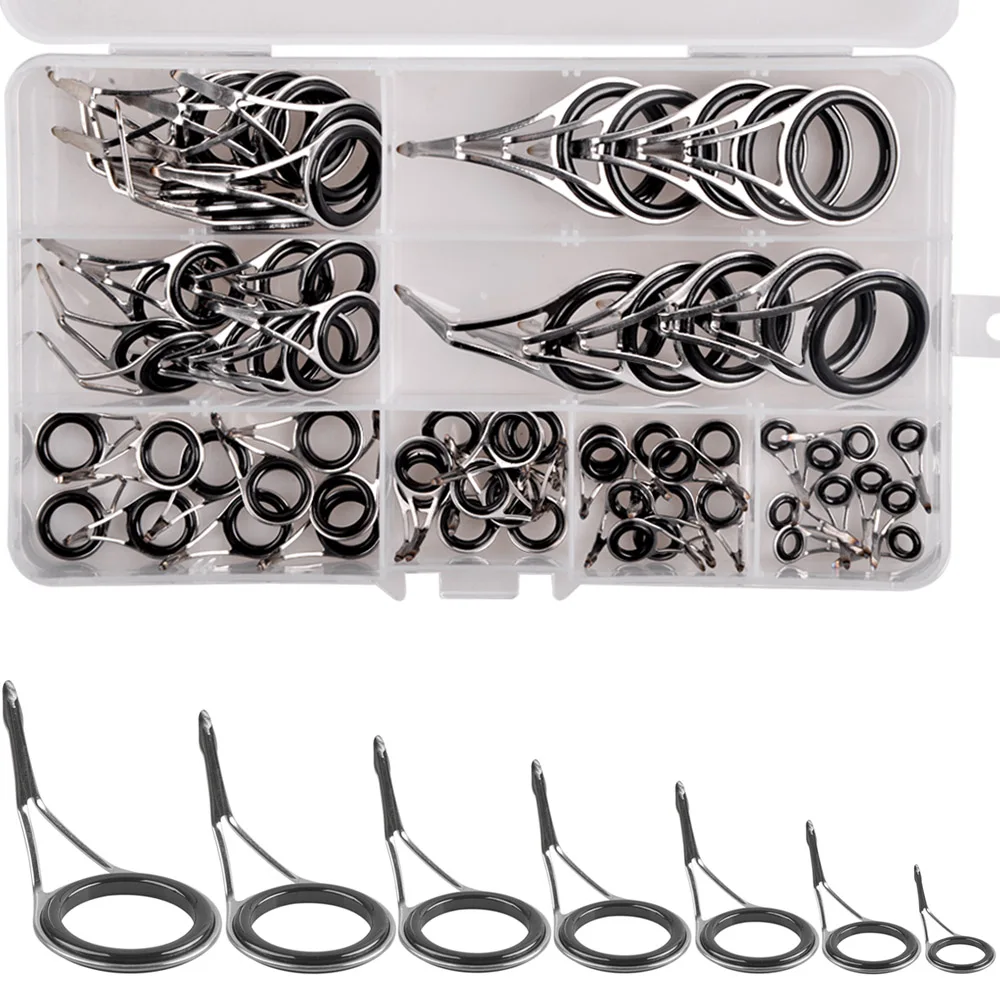 Kit De Réparation D'anneaux De Canne à Pêche - 75 Pièces Céramique - 8 Tailles - Neuf