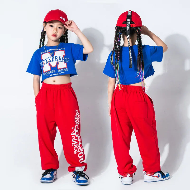 

Kids Sets Blue T-shirt Pants Boys Girls Sportswear Cheerlead Clothing Children Streetwear Fashion Shorts Tee Shirtage Clothes