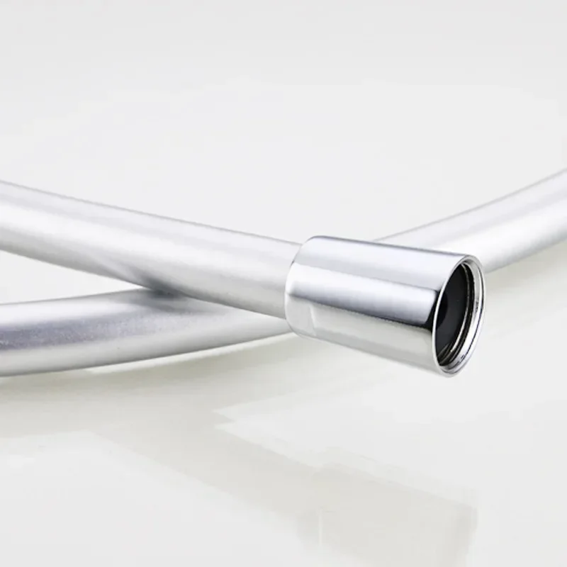 Shower Hose PVC High Pressure Silver Black Smooth For Bath Handheld Head Flexible