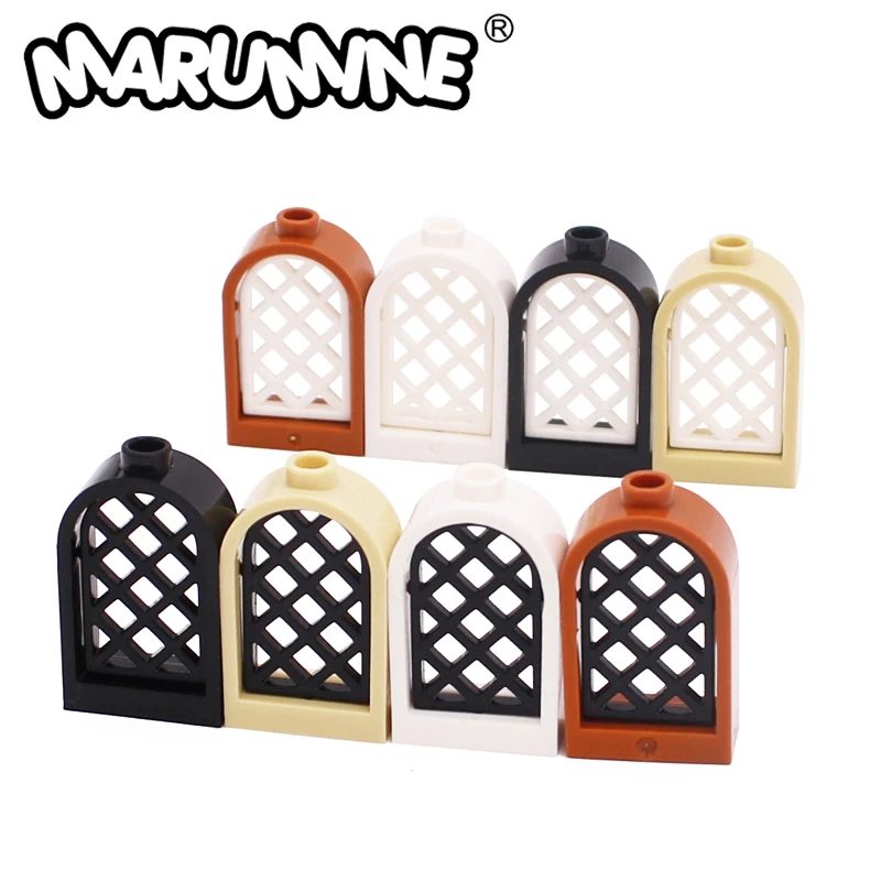 Window 1x2x2 2/3 With Rounded Top Pane Lattice 30046 10PCS MOC Bricks Parts Building Blocks Assembles Particles Marumine 30044