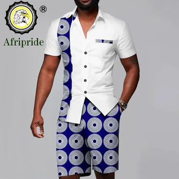 Tuta da uomo Abbigliamento africano Pantaloncini Camicie a maniche e pantaloncini Set da 2 pezzi Abiti casual taglie forti Abbigliamento con stampa A 2216080 1