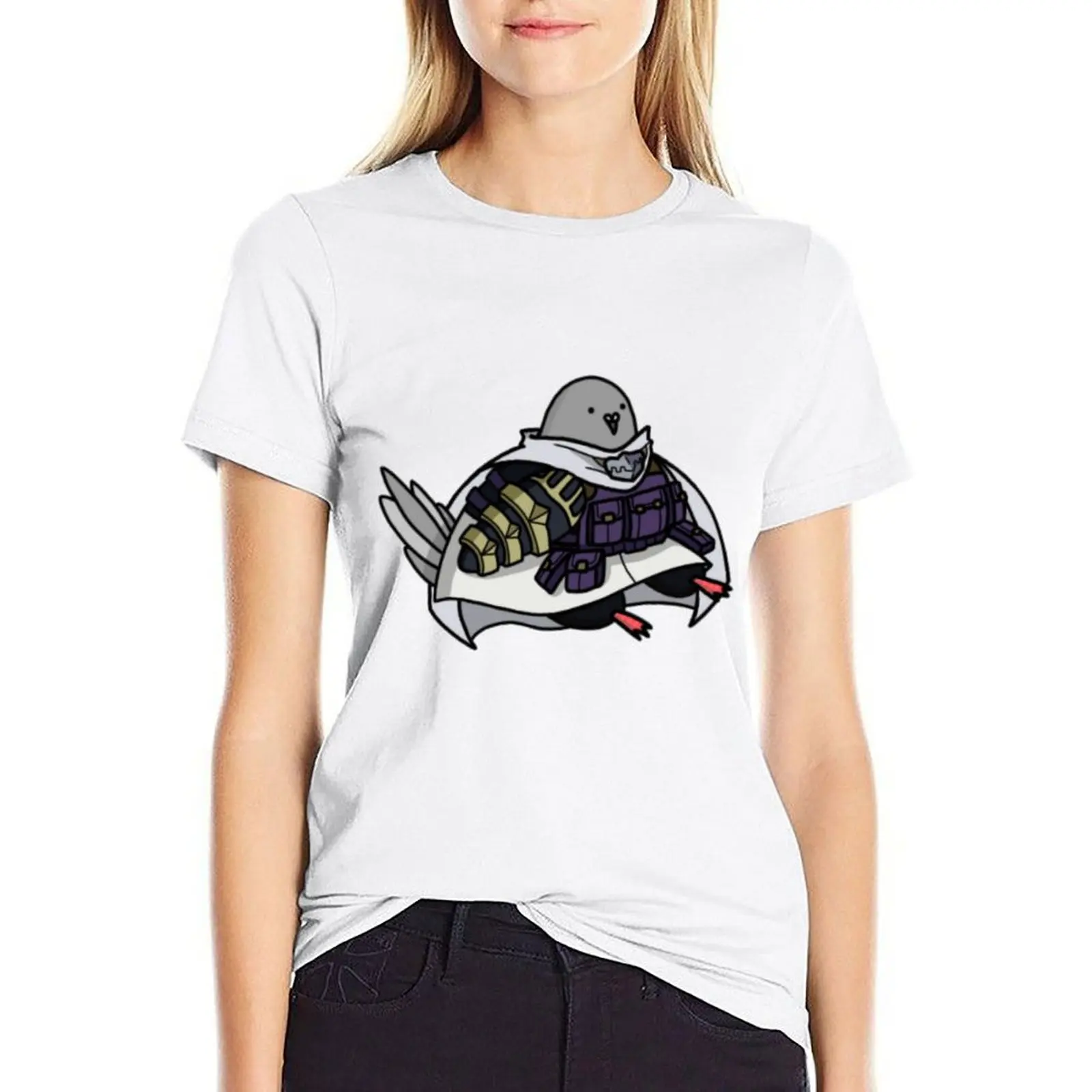 

Tamaki pigeon T-shirt plus size tops vintage clothes summer tops t-shirt dress for Women long