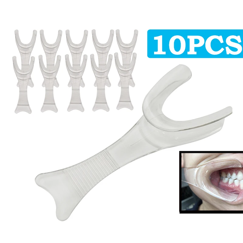 

10Pcs Dental Spat Hook Lip Cheek Retractor Transparent Mouth Opener Dentist Tools Consumable Y-Shape