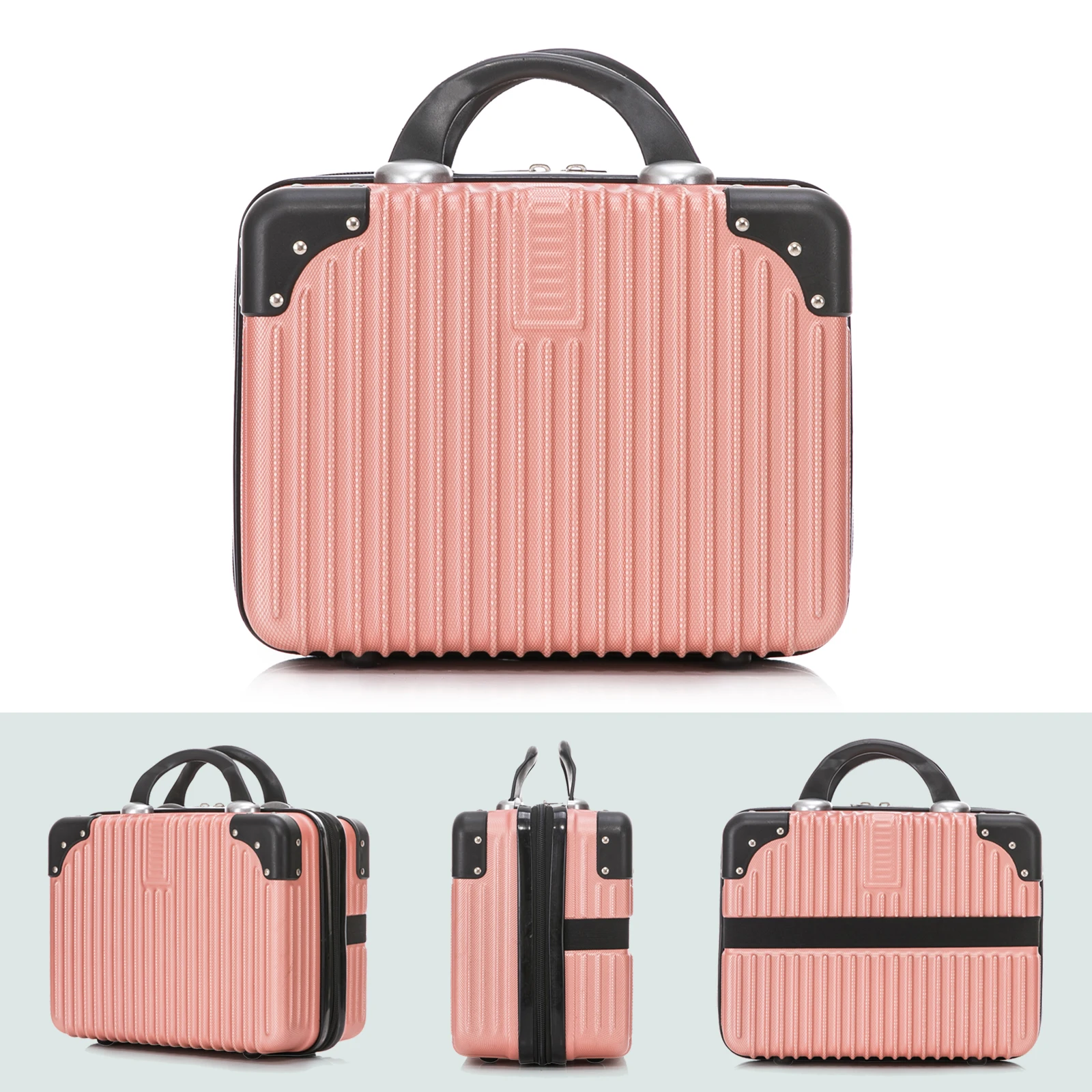 14 inch Hard Shell Cosmetic ABS Waterproof Travel Case Toiletry Bag Makeup Luggage 5