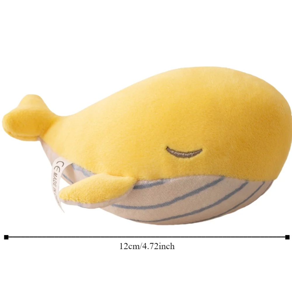 Kawaii PP Cotton Plush Whale Keychain Simulation Fluffy Animal Whale Small Pendant Ins Collection Whale Plush Toy Home Decor